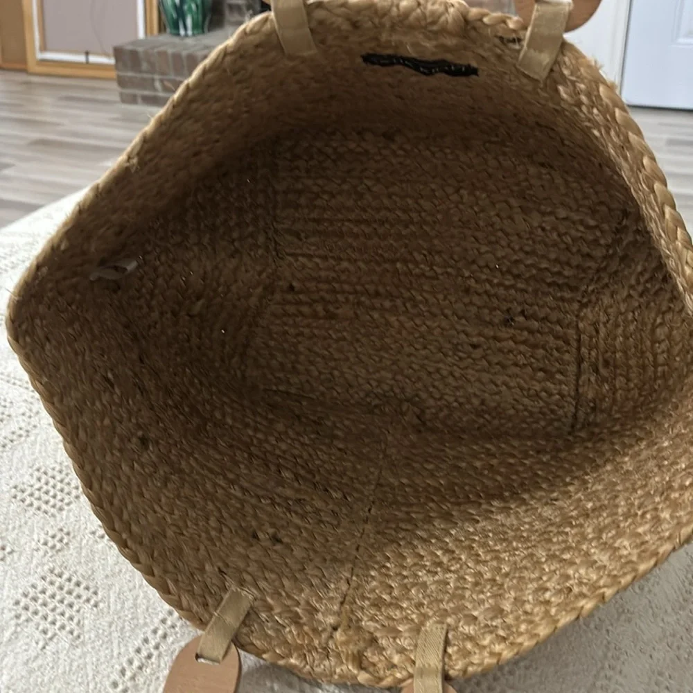 Antik Kraft Rainbow Boho Beach Hippie Woven Jute Basket Bag‎